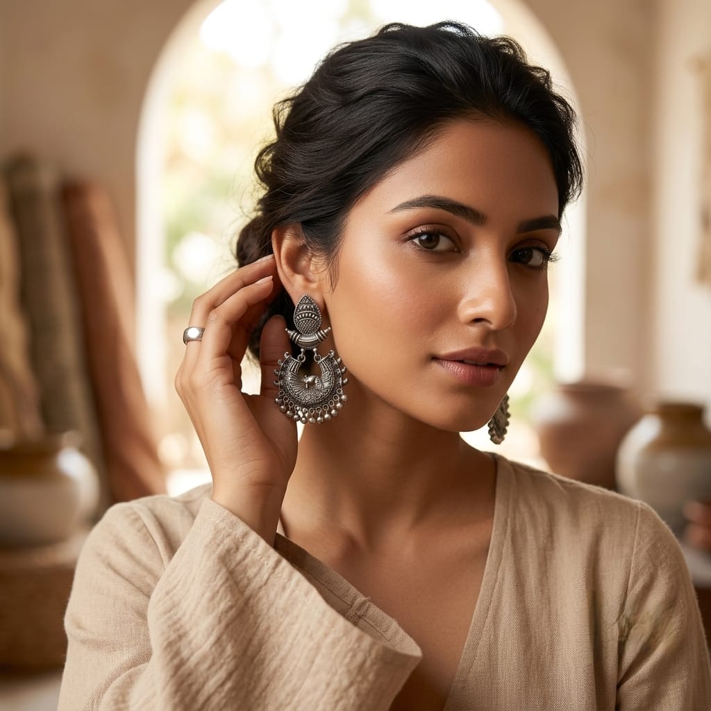 Replica peacock earrings
