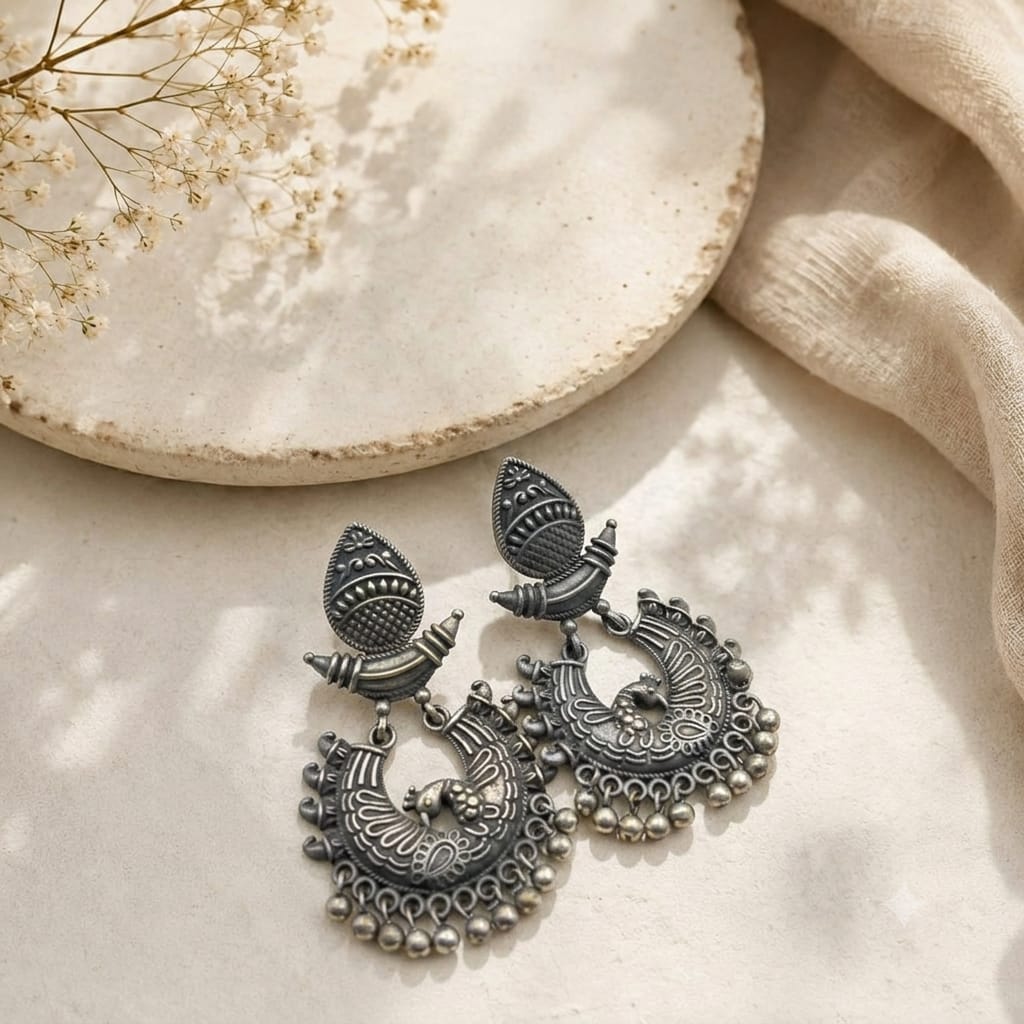 Replica peacock earrings