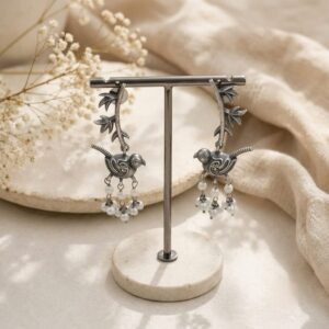 Bird with Pearl Drop Earrings