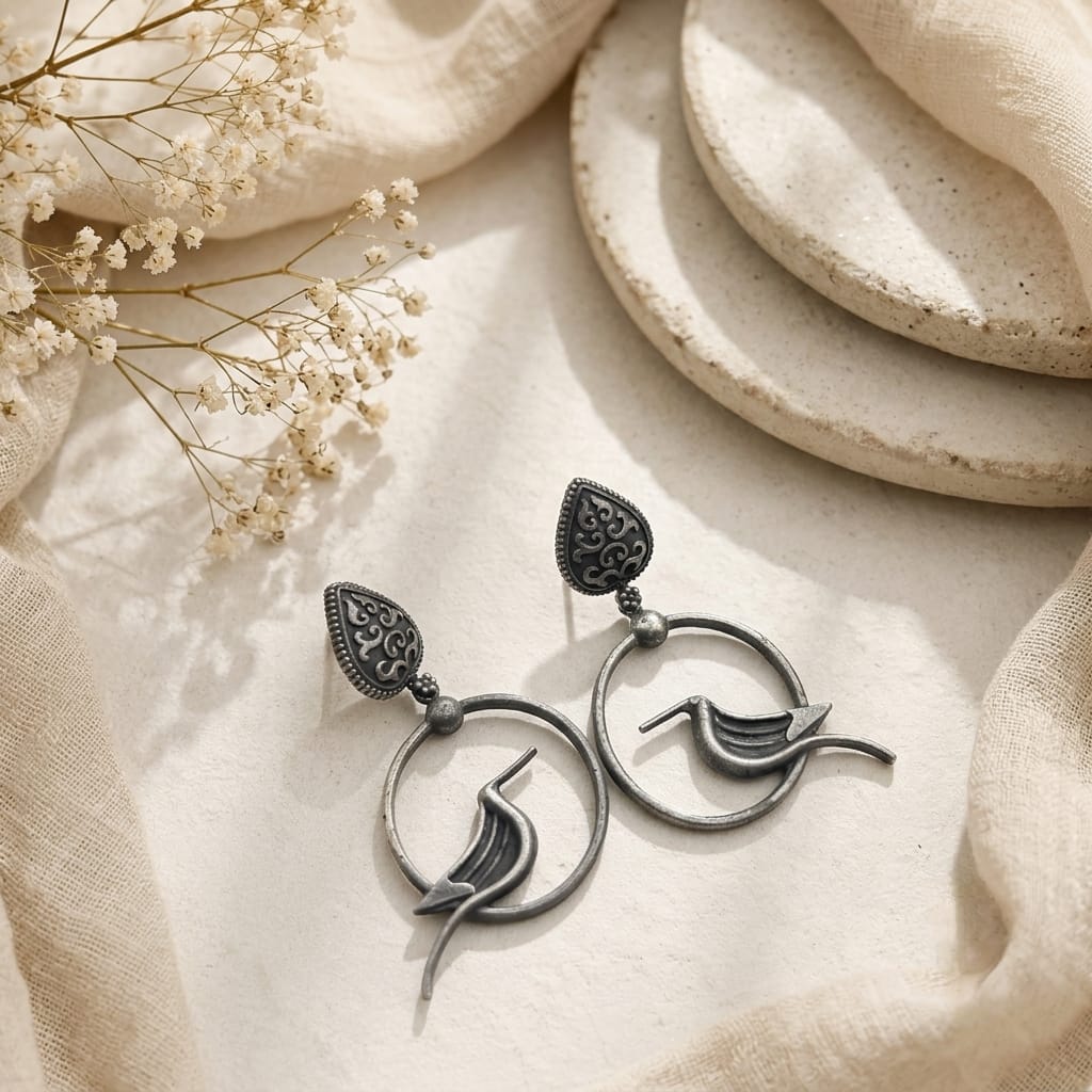 Avian Circle Earrings