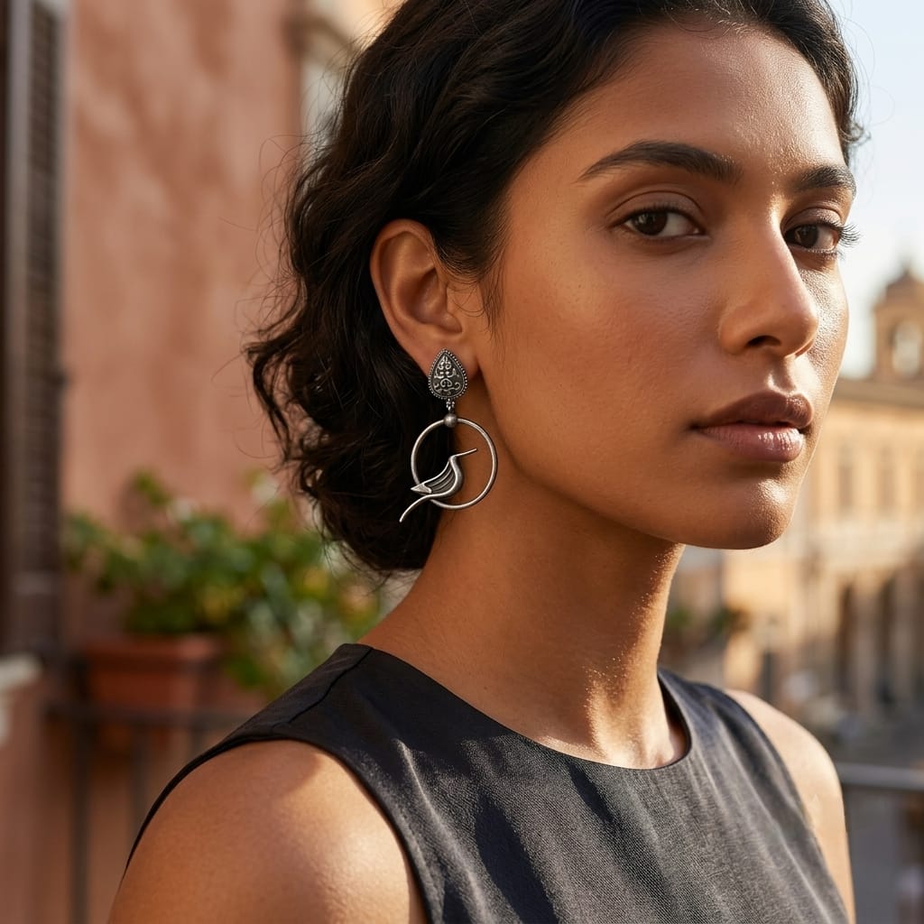 Avian Circle Earrings